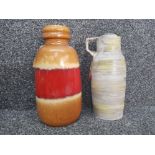 2 west german vases 413-26 and jasba 234-24 one damaged 26cm and 24cm