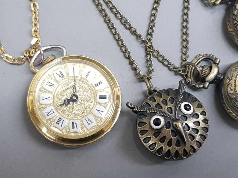 Collection of five pendant watches all with chains - Image 2 of 2