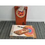 Boxed vintage game On target by the Milton Bradley Company, in original box with ball and