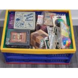 Crate containing a large Quantity of vintage puzzle games, majority wooden