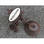 Cast metal outdoor welcome bell