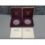 2 Festival of Britain five shillings coins, both dated 1951 with original boxes and papers