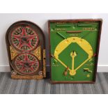 Vintage wooden framed tin baseball game Pennant Winner together with Lindstroms Gold Star