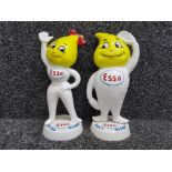 Pair of cast metal Esso figured money banks, Mr & Mrs, height 23cm