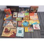 Box containing 20 boxed vintage games including Goldrush, Star Trek the next generation and a