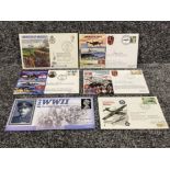 6 WorldWar II 1st day covers signed by various captains and Lieutenants