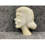 Soapstone carving of ladies head (25cms)