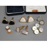 Miscellaneous vintage cufflinks including mother of pearl etc