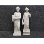 2 large all white marble effect greek god ornament including Deyoung Hebe goddess of youth etc,