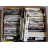 Box containing a large Quantity of 45's records including 3 by the beatles, from me to you, we can