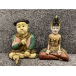 2 Asian style Buddha figures