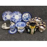 Miscellaneous ceramics to include a Victorian part tea service, two blue and white Royal Crown Derby