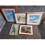 Colour prints to include one by L S Lowery. 5