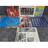 Collection of football memorabilia including medal collections, FA cup 1872-1972, 1970 Worldcup
