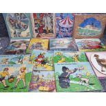 15 vintage woodwn jigsaws by Victory