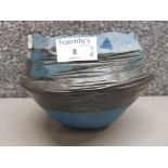 Studio pottery bowl form by Joan Desmond Murray 14cm high.
