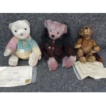 3 collectable teddy bears includes limited edition cliff richard Henry bear, Heather and lady jane