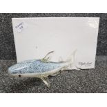 Objets d'art by Juliana coloured glass whale shark figurine with original box