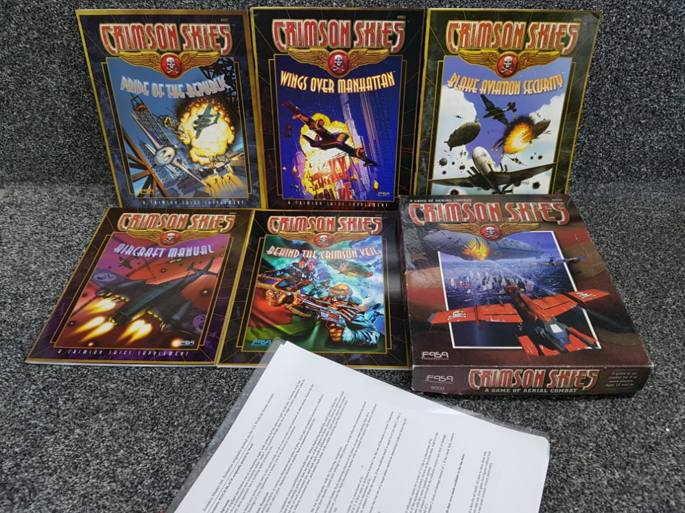 Aircraft wargame Crimson skies, includes 5 codex books, minatures and maps