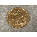 22ct gold 2014 full sovereign coin unc