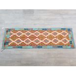 Fringed Afghan choli kilim runner rug 203cm x 62cm