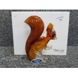 Objets d'art by Juliana coloured glass red squirrel figurine with original box