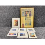 Vivienne Ann Dykes signed prints of local interest and a framed coin piece