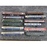 12 miscellaneous model train carriages mainly by Lima