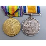 Medals WWI pair silver & victory medals awarded to 29515 Pte J.D.Jones, Royal welsh FUS, both wih