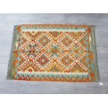 Fringed Afghan choli kilim rug, 121x85cm