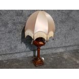 French De Limoges porcelain table lamp with finged shade