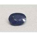 8.53ct oval mixed cut blue sapphire with gem and rudraksh testing laboratories card