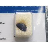 5.69ct oval mixed cut natural blue sapphire with international gemological laboratories and
