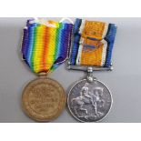 Medals WWI pair silver & victory medals awarded to 5348 Pte E.E.Neal, Middx Reg, both with