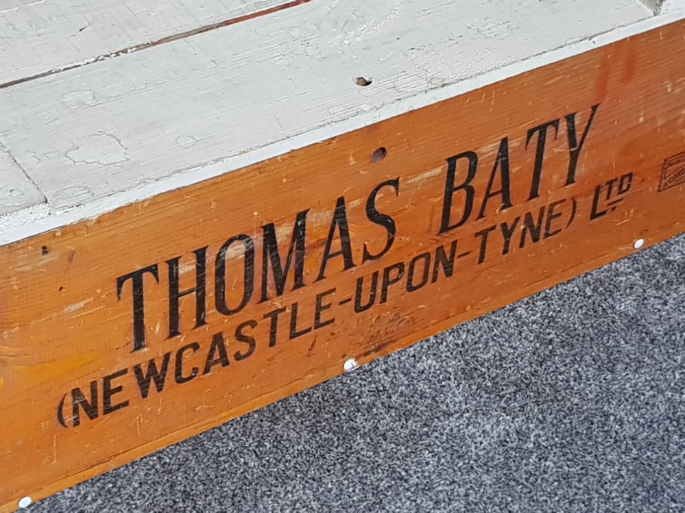 Vintage wooden Thomas Baty vegetable crate - Image 3 of 3