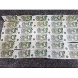 A total of 30 old £1 banknotes in mixed circulated grades from fine to EF