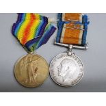 Medals WWI pair silver & victory medals awarded to 340120 Pte, S.J.Davidson, Northumberland Fus