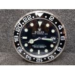 A Rolex GMT-Master II style wall clock 34cm diameter, boxed.