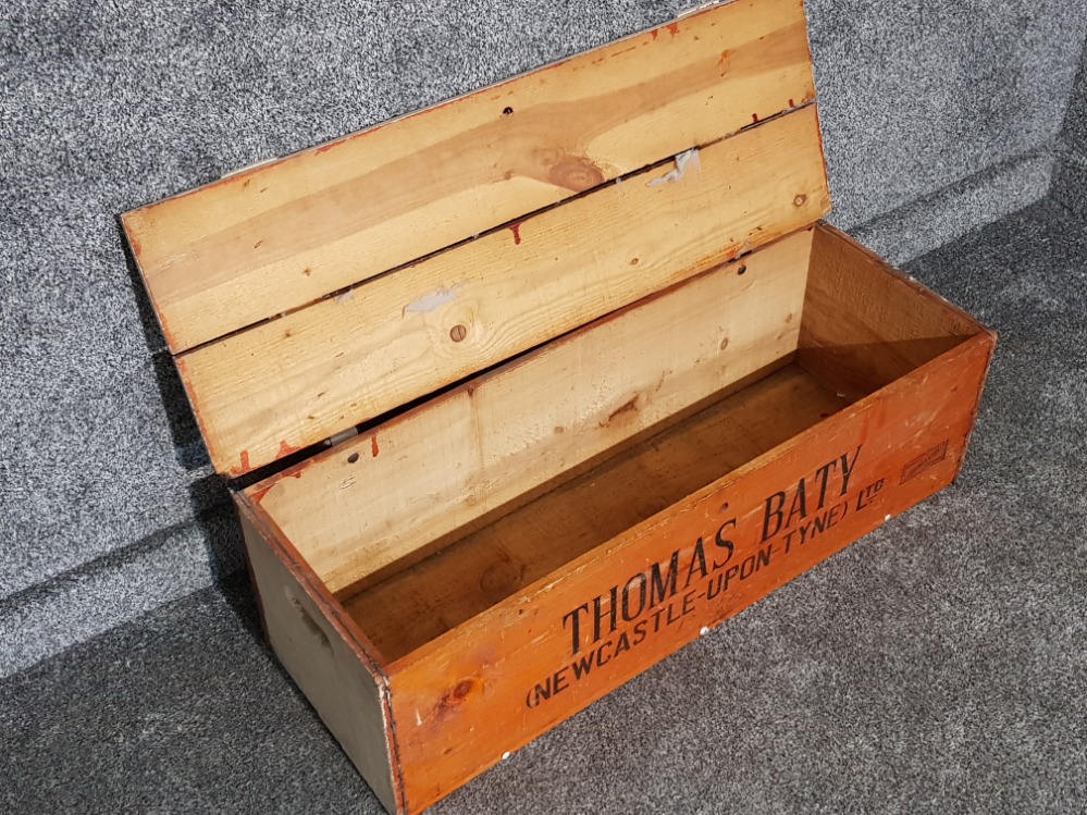 Vintage wooden Thomas Baty vegetable crate - Image 2 of 3