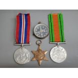 3 World war II medals includes defence & war medal, The 1939-45 Star plus 1 other also includes