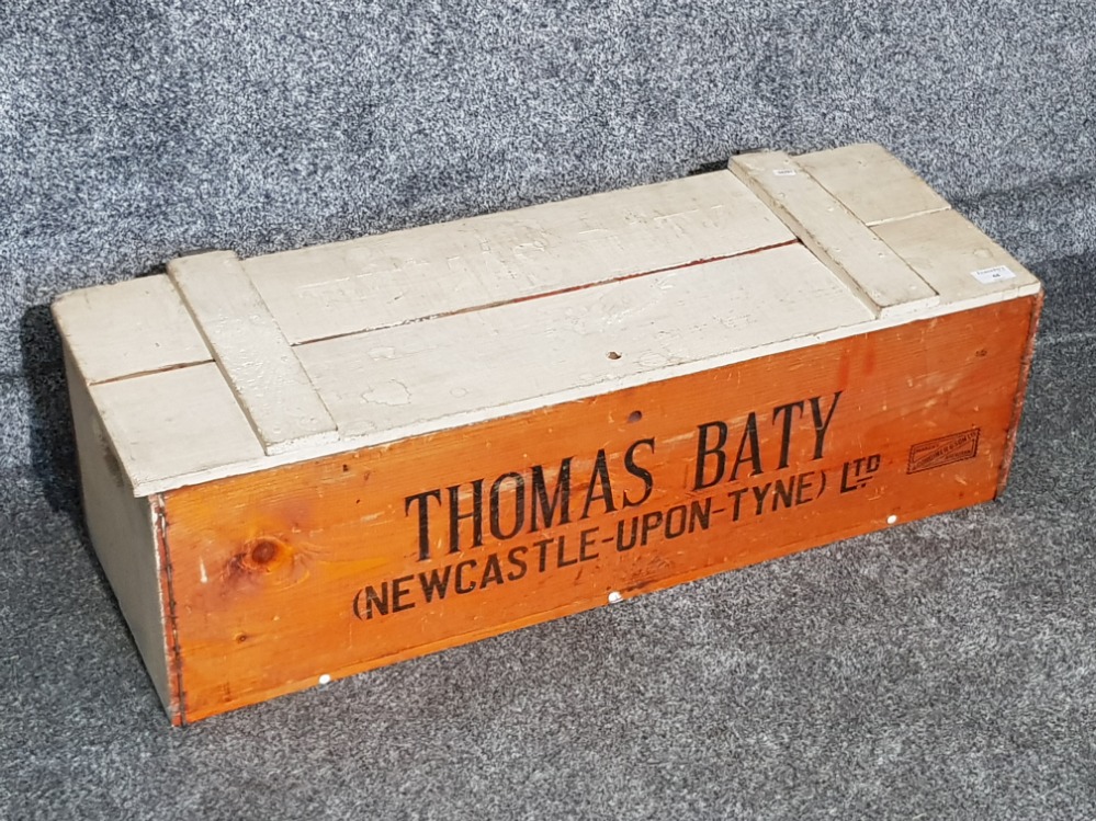 Vintage wooden Thomas Baty vegetable crate