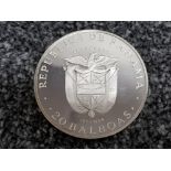 925 Silver panama 1974, 20 Balboas coin, 130.9g