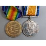 Medals WWI pair silver & victory medals awarded to 17475 Pte. F.J.Greening, Dorset Regiment, both