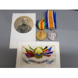 Medals WWI pair of silver medal and victory medal awarded to 29030 private R.White, North' D Fus