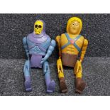 Pair of hand made wooden figures He-Man & Skeletor