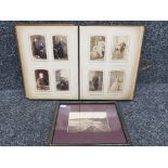 A leather and gilt bound photograph album containg Victorian and Edwardian portraits, together