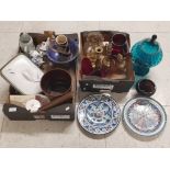 Miscellaneous items to include studio glass, continental charger, large pot and vase and cover,