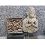 2 Asian ornaments including a buddha