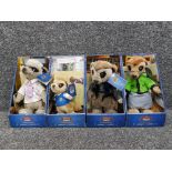 Four meerkat soft toys to include Maiya and Vassily, all with COAs.
