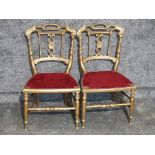 Pair of painted gold framed wedding venue chairs